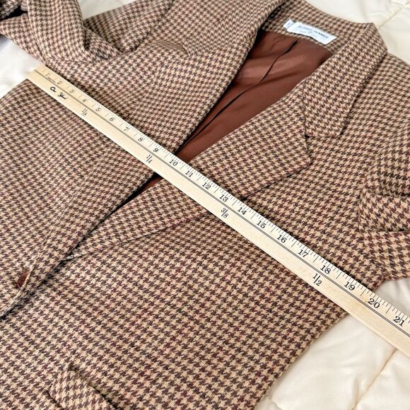 Vintage Alfred Dunner Women’s Blazer Size 8 Brown Houndstooth Wool Blend Lined - Picture 6 of 8